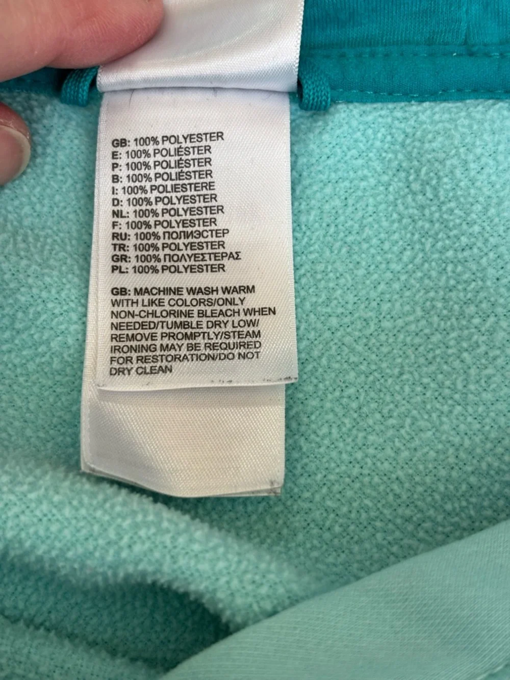 The North Face Women's L Teal Pullover Hoodie with Logo Good Condition - Picture 7 of 12